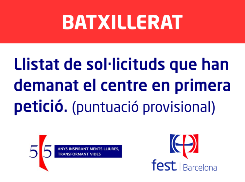 Llistat provisional  batxillerat
