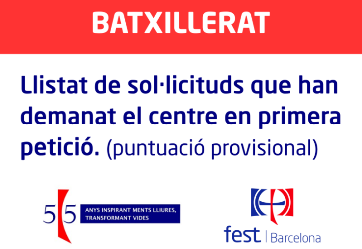 Llistat provisional  batxillerat